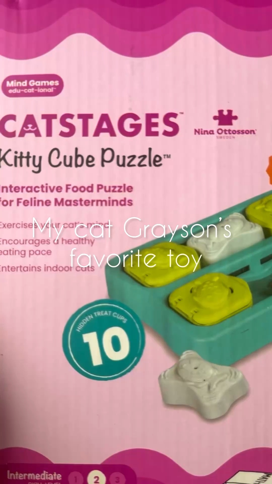 My 13-year-old rescue cat, Grayson, is silly and rambunctious and loves playing with cat toys and puzzles. This Catstages Nina Ottosson Kitty Cube Puzzle from @Petco is his favorite! It has six compartments and is under $10. I hid a few treats in each. Grayson picked up on it right away, and he loves playing with it! This puzzle is good for every stage in life, especially since he’s a senior! I want to keep him as young as I can for as long as possible! #petcopartner  #ad

#LTKHome #LTKdayinmylife #LTKmorningroutine
