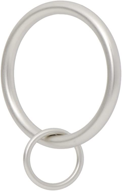 Ivilon Drapery Eyelet Curtain Rings - 1.7" Ring Loop for Hook Pins, Set of 14 - Satin Nickel | Amazon (US)