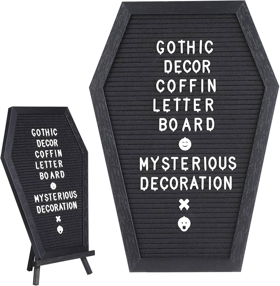 Coffin Letter Board, Gothic Decor Message Board with 170 Precut Characters, Spooky Letterboard fo... | Amazon (US)
