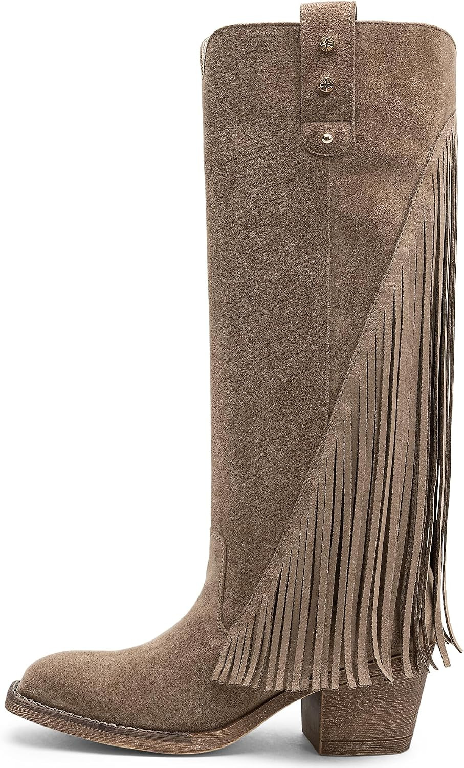 Women's Tall Riding Knee High Fringe Square Toe Boots | Amazon (US)