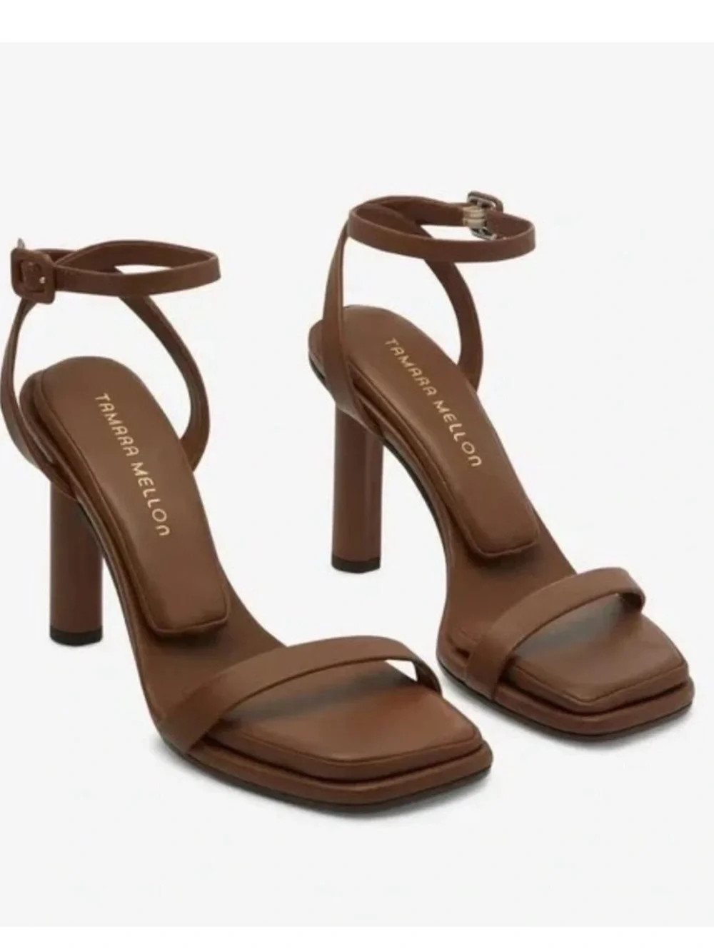 Tamara Mellon Sienna Brown Pillow-Top Solar 100 Nappa Leather Heel Sandal wrap | Poshmark