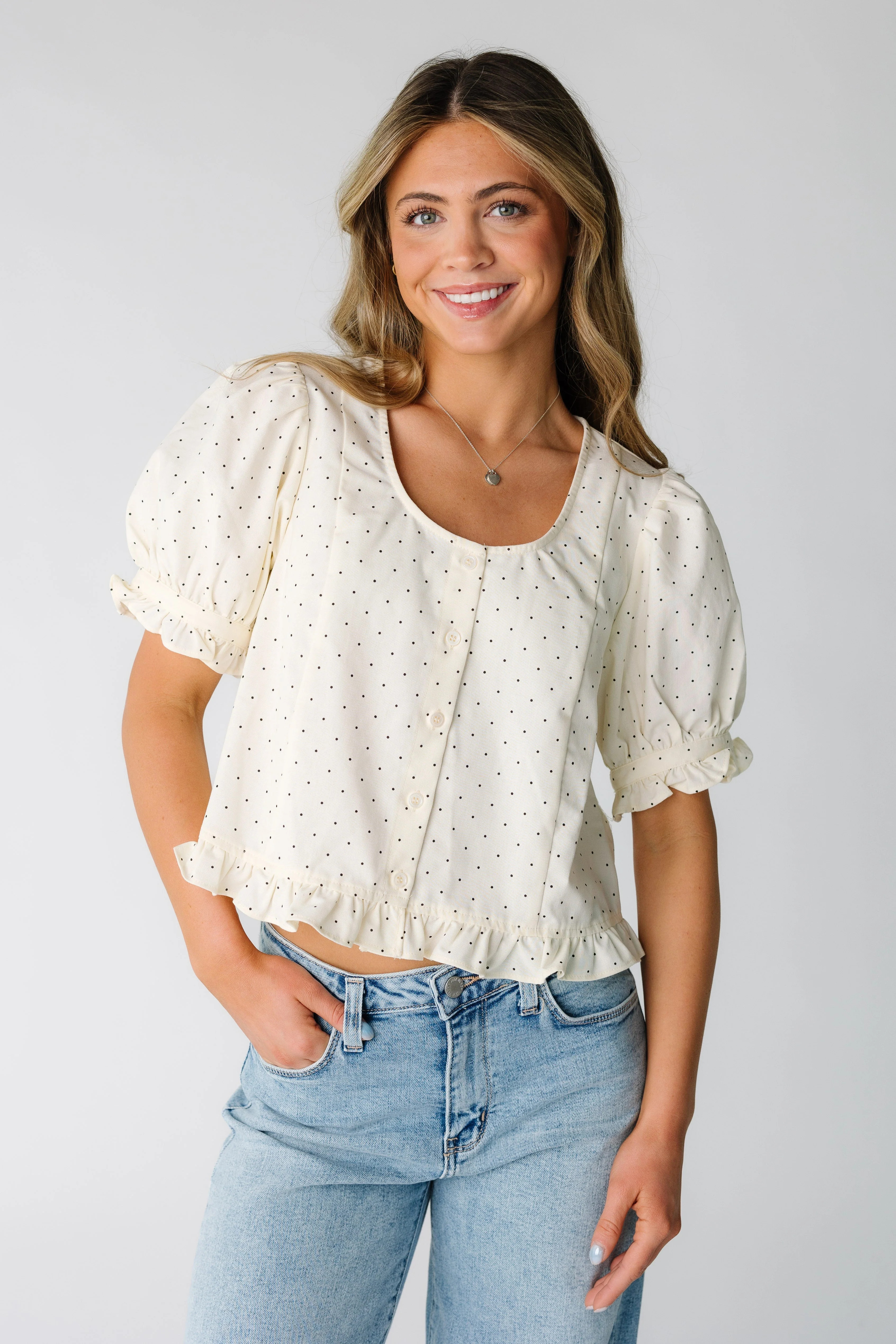 Dorothy Ruffle Hem Blouse | Called To Surf