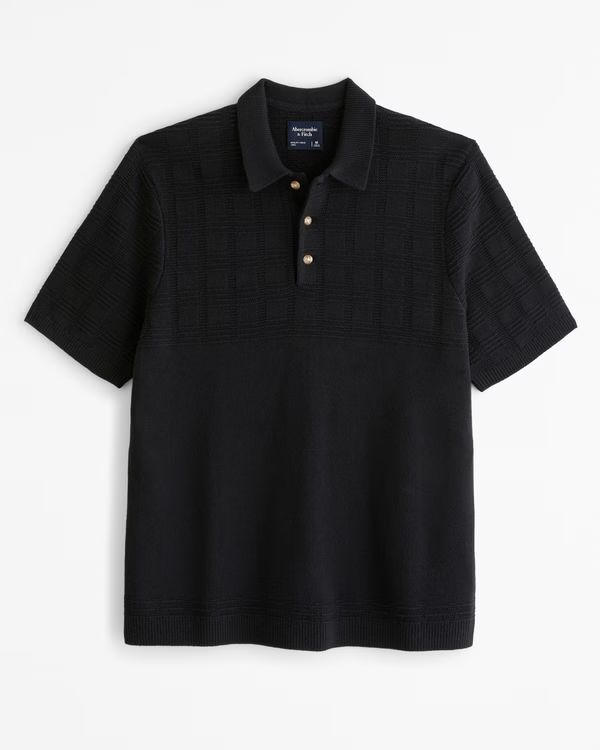 Textured Stitch 3-Button Sweater Polo | Abercrombie & Fitch (US)