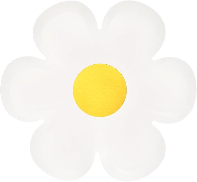 GGBOY 40PCS Daisy Plates Flower Paper Plates, 8" Daisy Paper Plates Gold Foil Party Flower Plates... | Amazon (US)