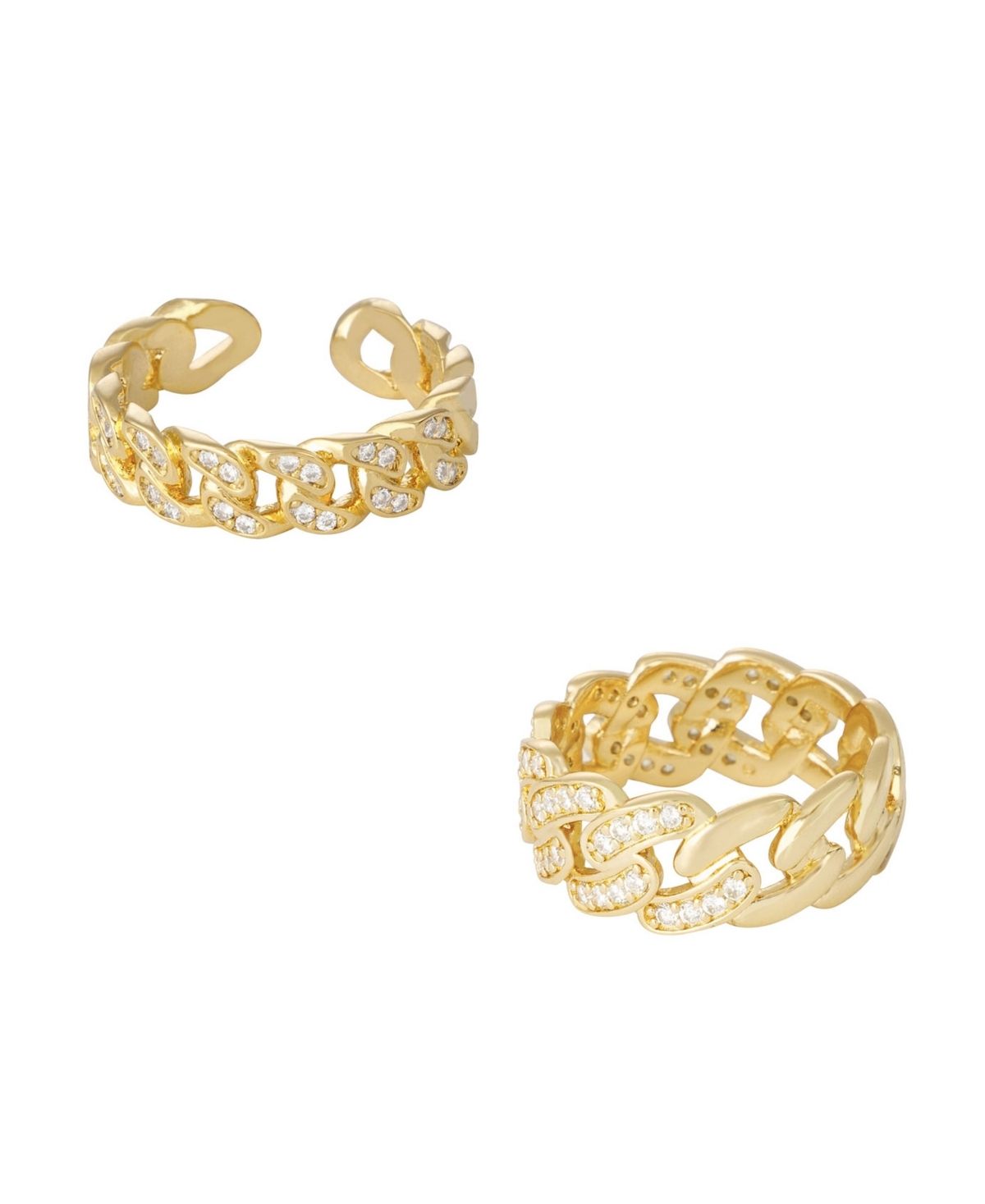Crystal and Gold Plated Chain Link Ring Set | Macys (US)
