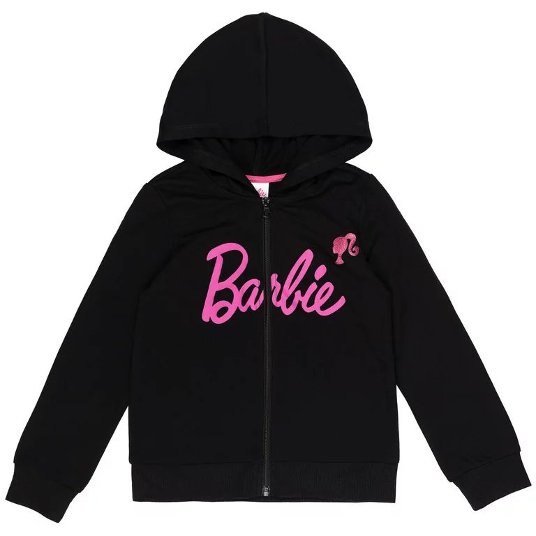 Barbie Little Girls French Terry Zip Up Hoodie Toddler to Big Kid | Walmart (US)