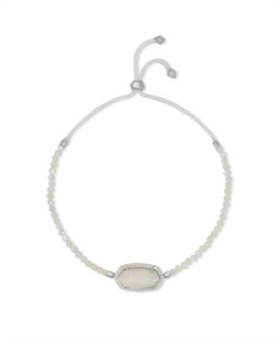 Elaina Silver Beaded Chain Bracelet in Ivory Pearl | Kendra Scott