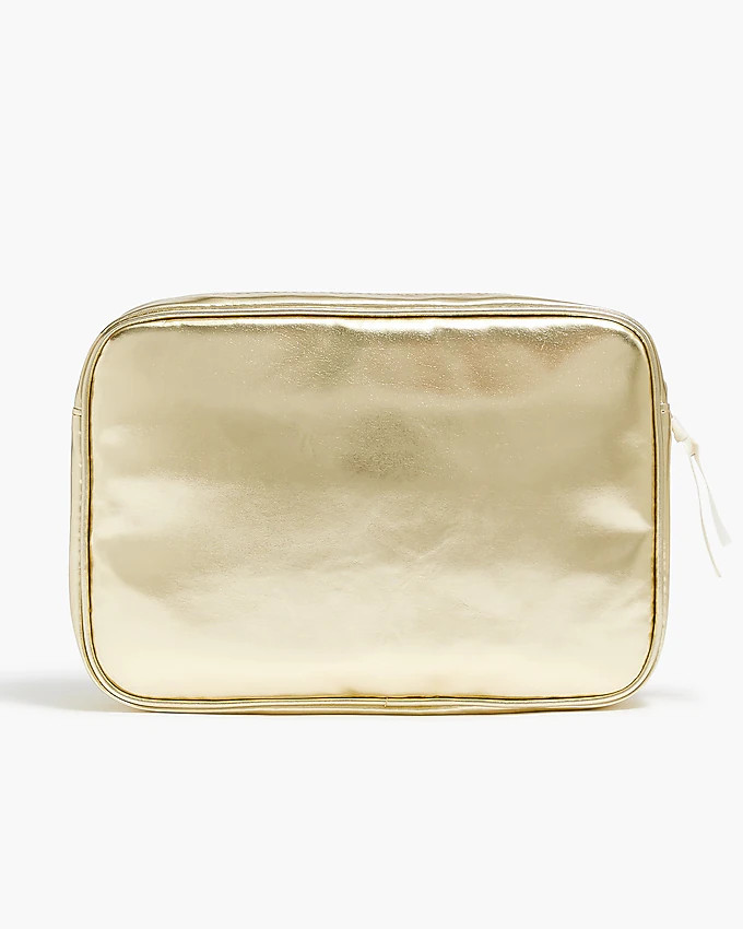 Large metallic customizable pouch | J.Crew Factory
