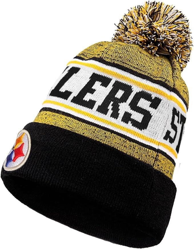 Football Team Logo Beanie Hat Men Knit Hats Winter Cuffed Stylish Beanie Cap Sport Fans Fashion T... | Amazon (US)