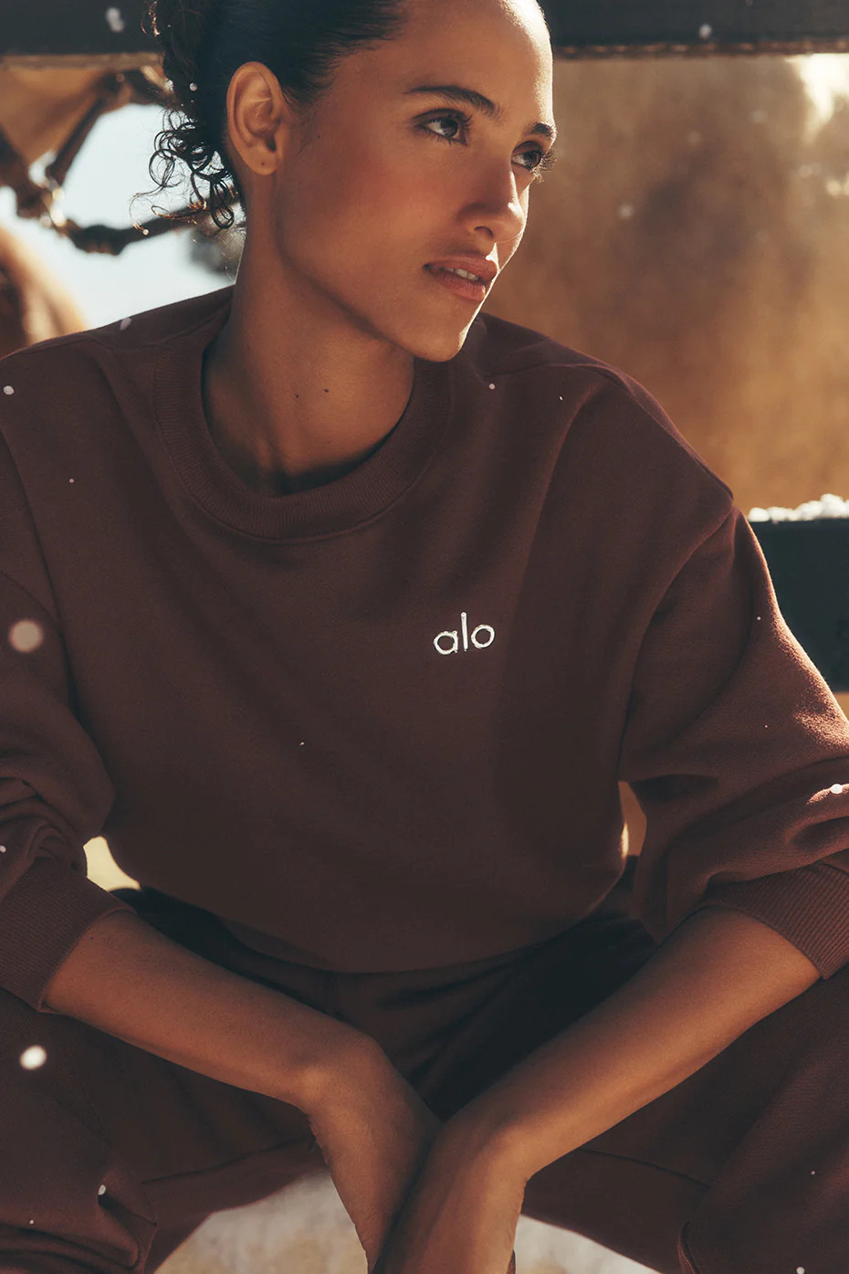 ALO | Accolade Crewneck Neck Pullover Top in Brownstone, Size: Small | Alo Yoga (US)