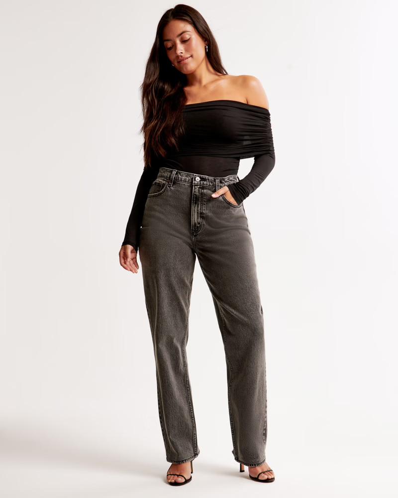 Curve Love Ultra High Rise 90s Straight Jean | Abercrombie & Fitch (US)