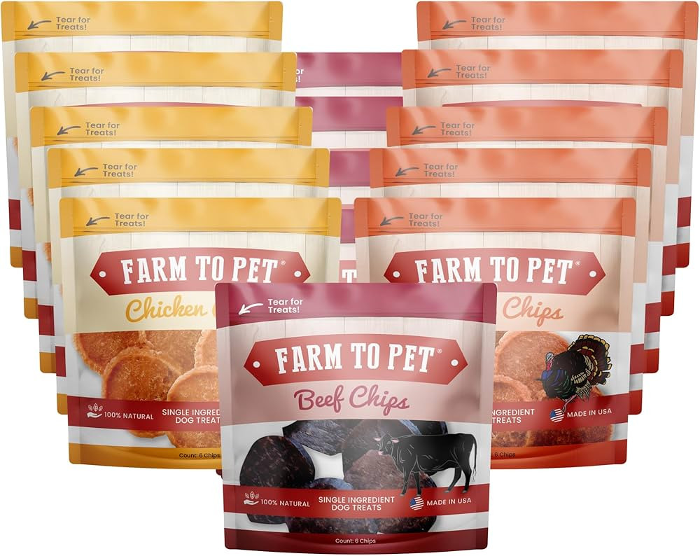 Farm To Pet 15 Puppy Training Treats Starter Packs – Chicken, Turkey & Beef Chips for Dogs | Va... | Amazon (US)