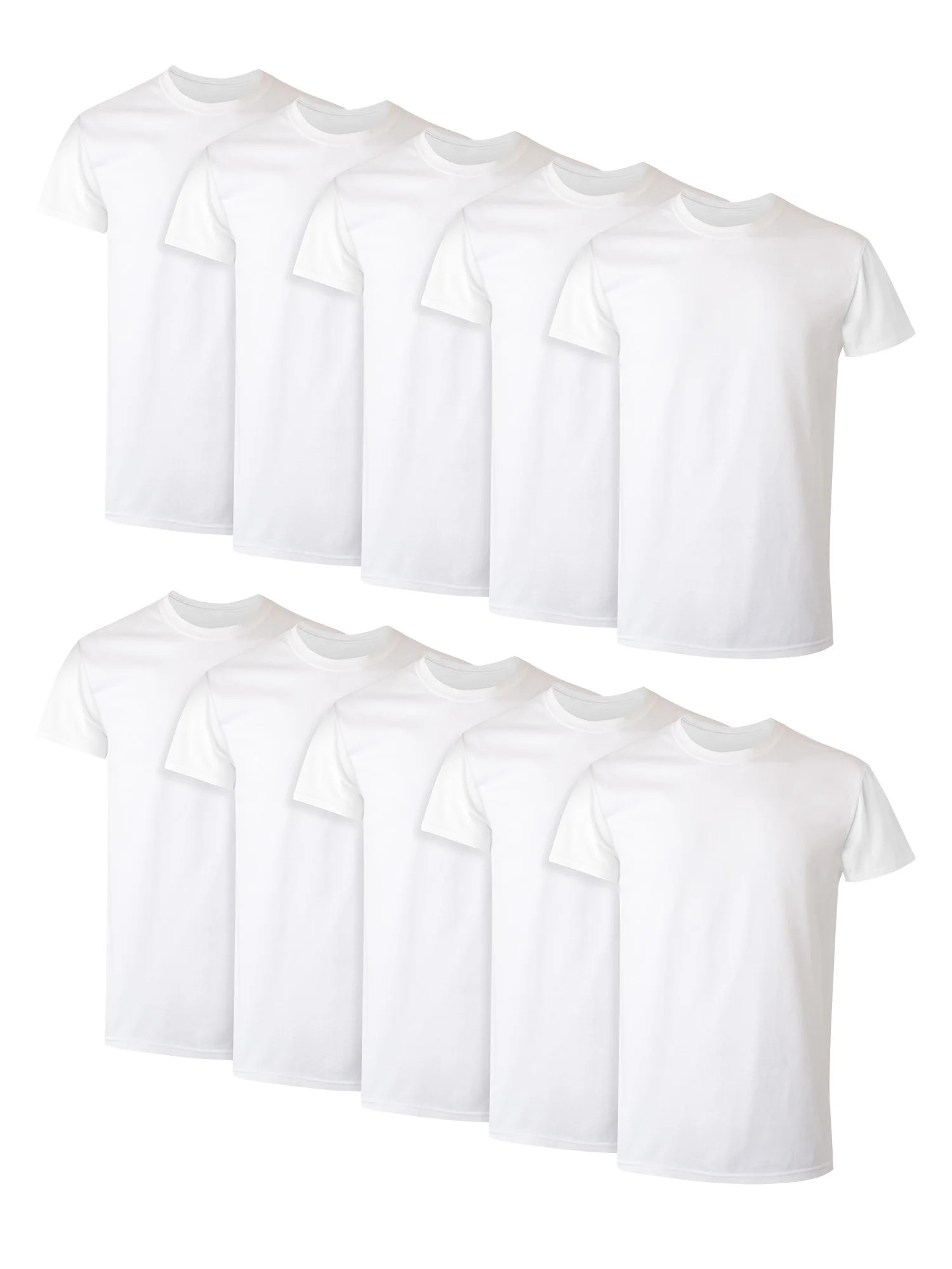 Hanes Men's Super Value Pack White Crew T-Shirt Undershirts, 10 Pack | Walmart (US)