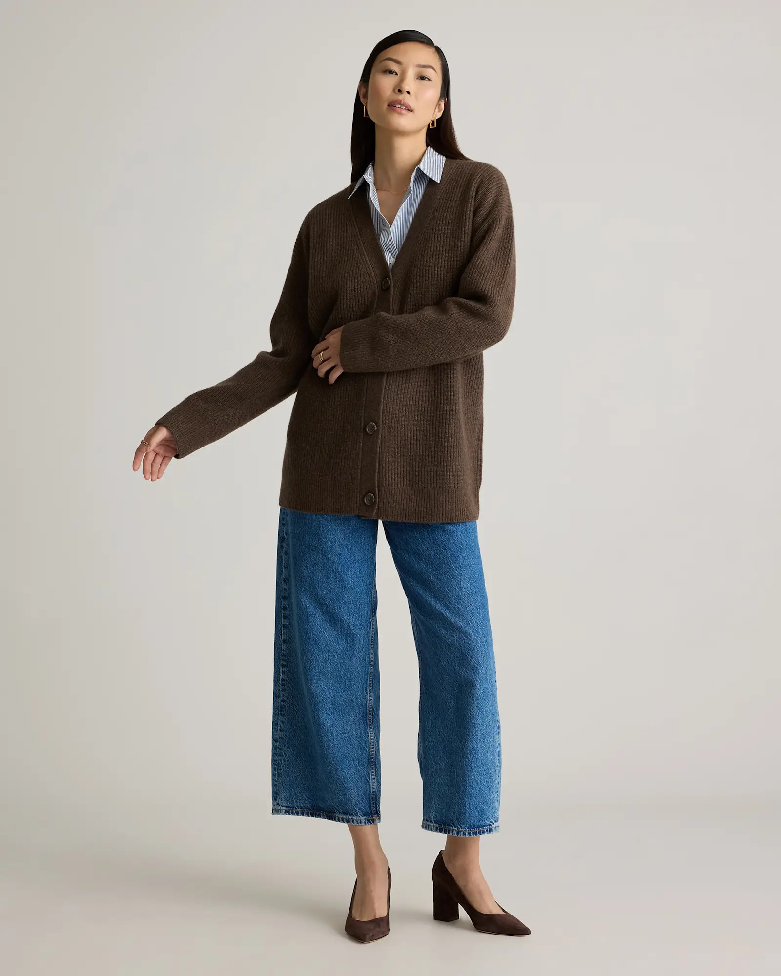 Mongolian Cashmere Oversized Boyfriend Cardigan Sweater | Quince