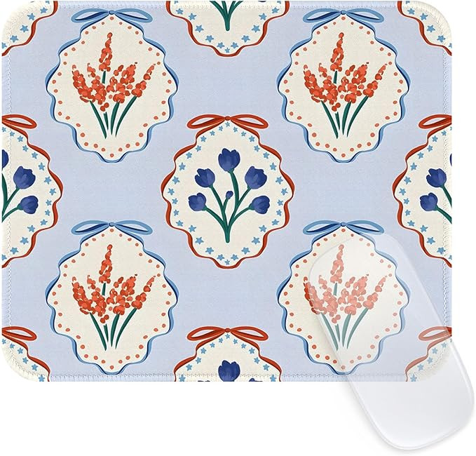 Seorsok Blue Noble Leaves and Floral Mouse Mat,Premium Textured Mouse Pads for Office Laptop,Wash... | Amazon (US)