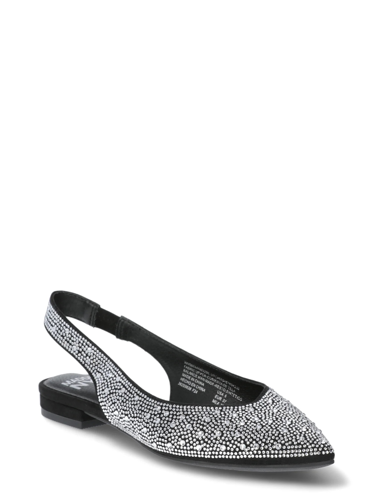 Madden NYC Women's Almond Toe Slingback Flats with Faux Crystals | Walmart (US)