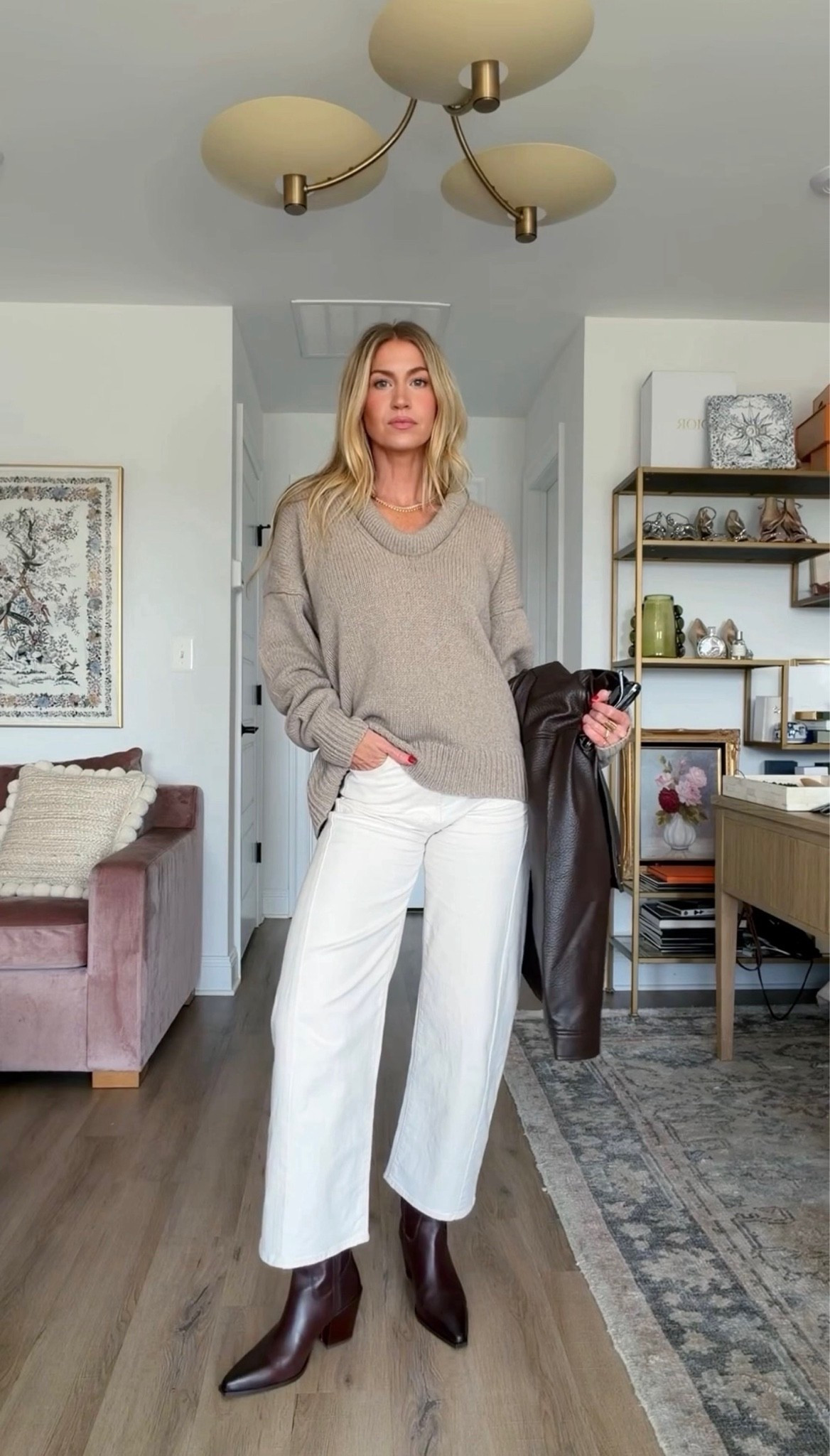 Low rolled neck cashmere sweater: runs oversized, wearing S Ecru wide leg barrel Mother denim: TTS, wearing 25 Chocolate brown leather boots: TTS Chocolate brown leather bomber: oversized, wearing S Fall fashion, sweater weather

#LTKgrwm #LTKootd #LTKSeasonal