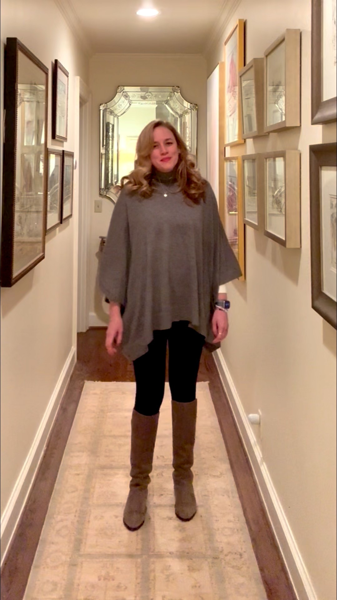 Warm Winter Days call for Ponchos 2 Days in a row 🩵

#LTKSeasonal #LTKootd