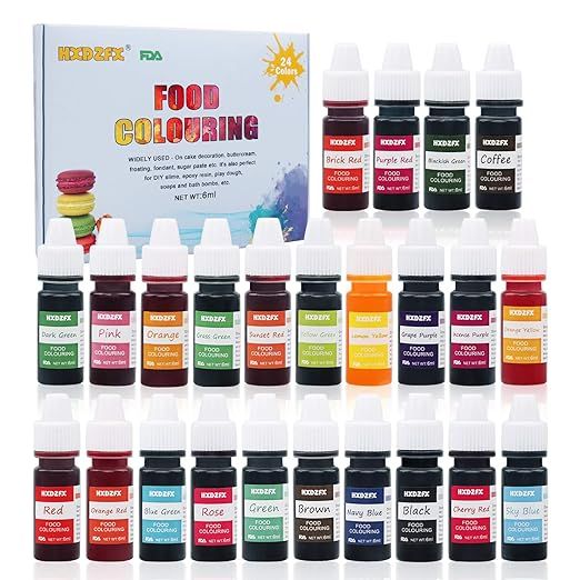 Food Coloring - 24 Color Rainbow Fondant Cake Food Coloring Set for Baking,Decorating,Icing and C... | Amazon (US)