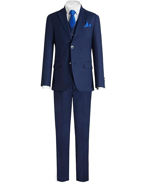 Linen Boys Suit Beach Wedding Suit Summer Slim Fit 2 Pieces Kids Light Weight Linen Suit Jacket V... | Amazon (US)