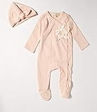 Jessica Simpson Baby Girls' Footie/Onesie, Variegated Rib Cross Over Pale Dogwood, 0-3 Months | Amazon (US)