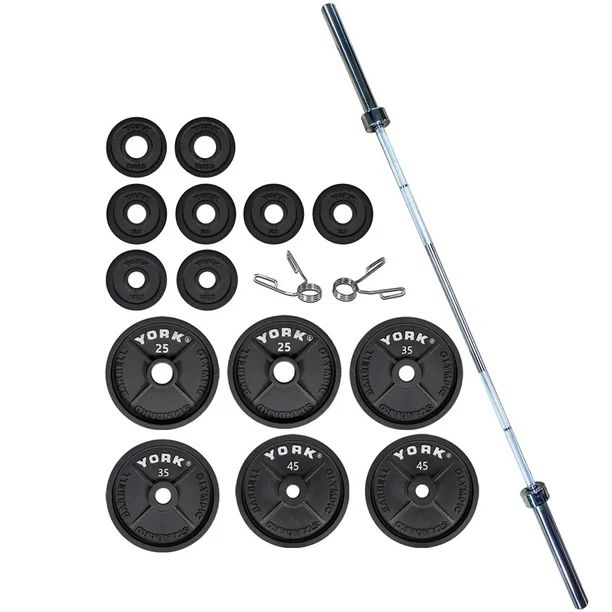 Cast Iron Olympic Weight Plate Set, Olympic Bar with Weight Set by FROGSHOP - Walmart.com | Walmart (US)