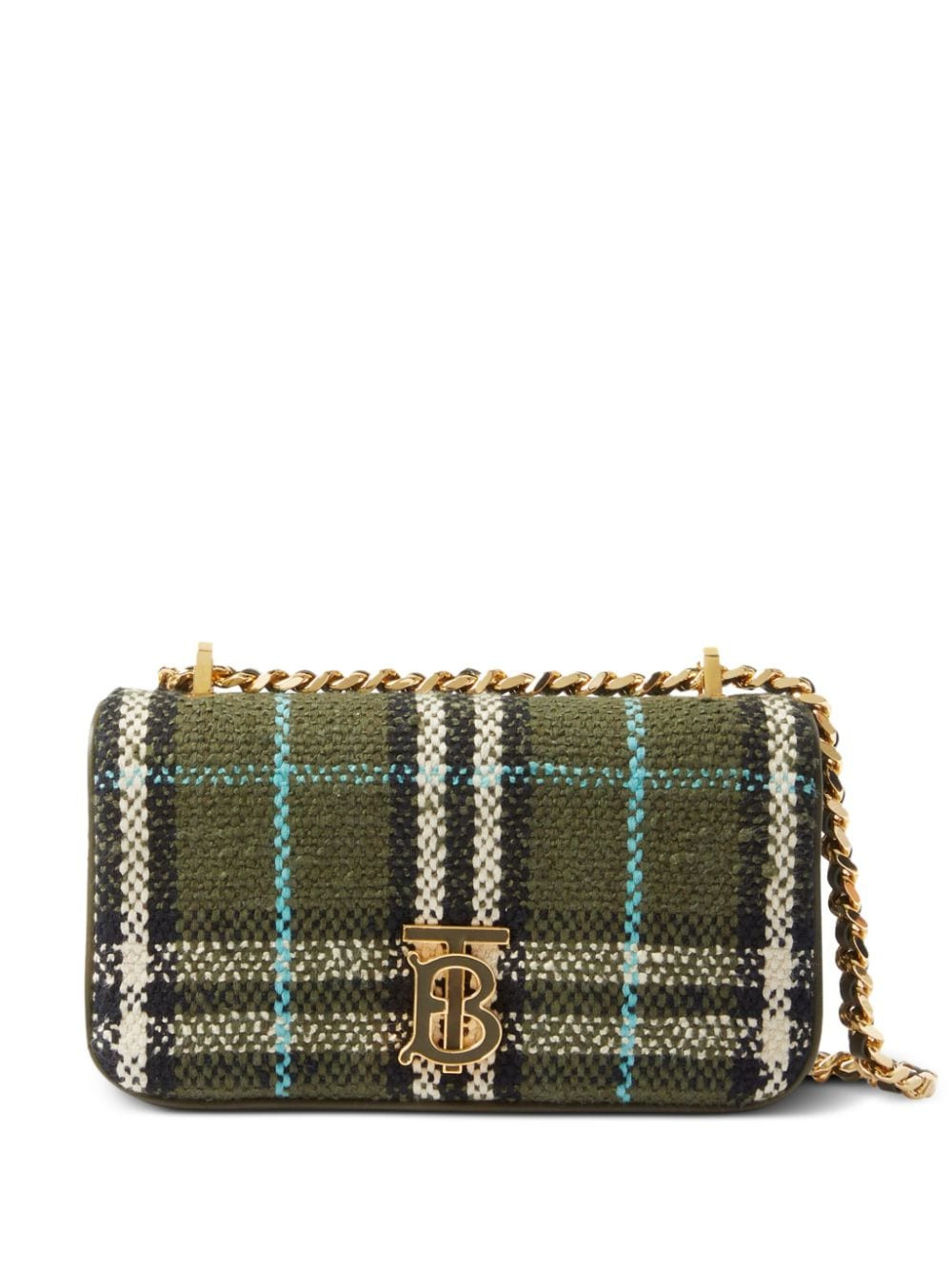 Burberry mini Lola checked crossbody bag - Green | Farfetch Global