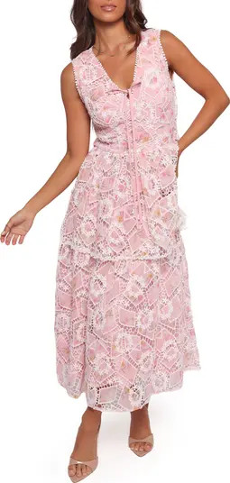 Petal & Pup Eleonora Lace Embroidered Midi Dress | Nordstrom | Nordstrom