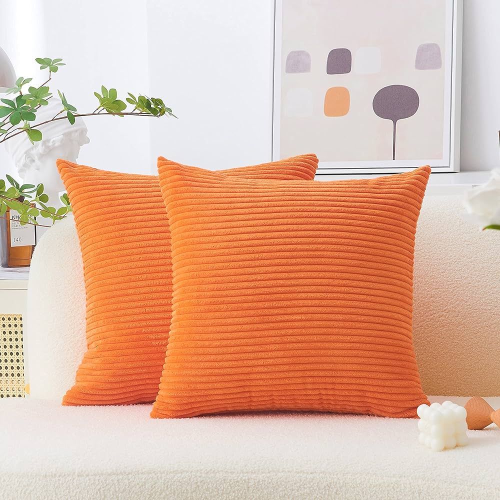Home Brilliant Burnt Orange Euro Shams Set of 2 Pillow Covers Super Soft Large Decorative Throw P... | Amazon (US)