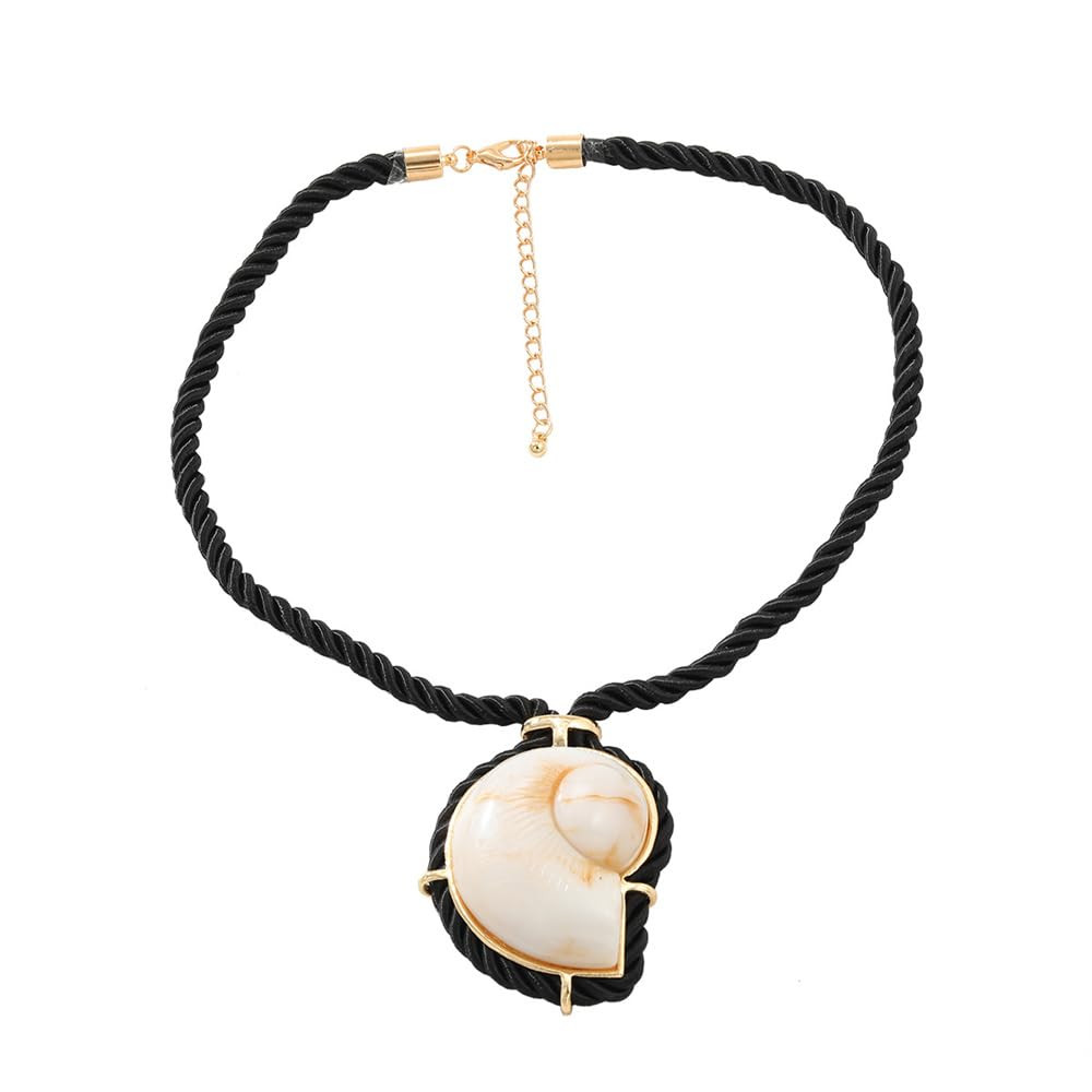 Dtja Large Shell Conch Pendant Necklace for Women Handmade Charms Chunky Sea Nail Ocean Marine Li... | Amazon (US)