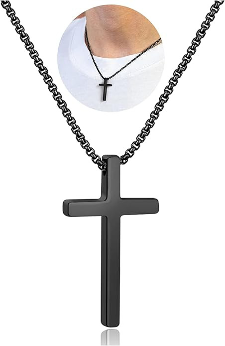 IEFSHINY Stocking Stuffers for Teen Boys Men - Christmas Gifts Stainless Steel Cross Pendant Chai... | Amazon (US)