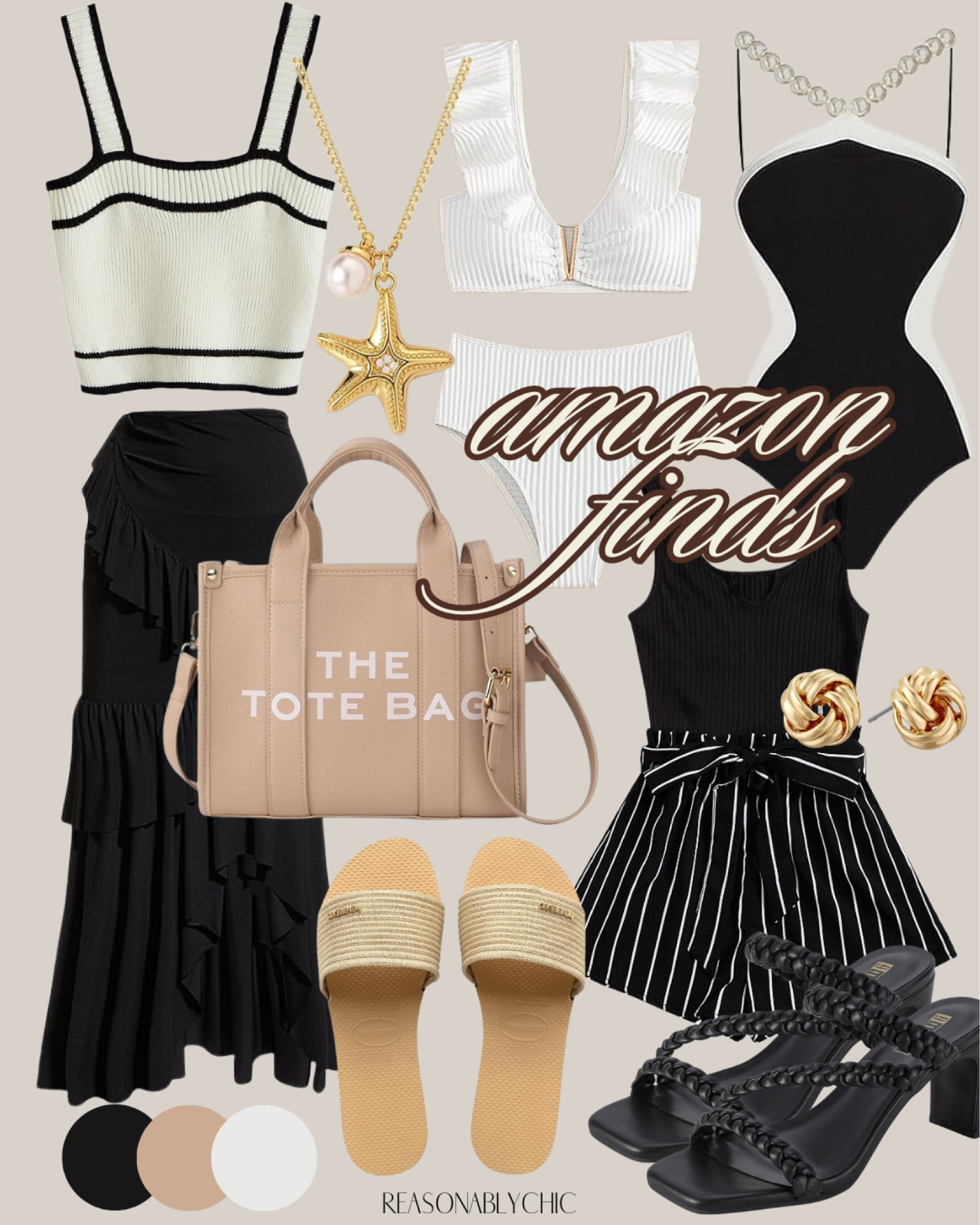 Old Money Amazon Outifts 



Old Money aesthetic, Pearl swimsuits, black and cream clothes, black skirts, Amazon outfits, classic style, timeless elegance, tailored blazers, pearl accessories, cashmere sweaters, high-waisted trousers, silk blouses, leather loafers, tweed jackets, structured handbags, chic trench coats, button-down shirts, elegant scarves, polished separates, sophisticated dresses