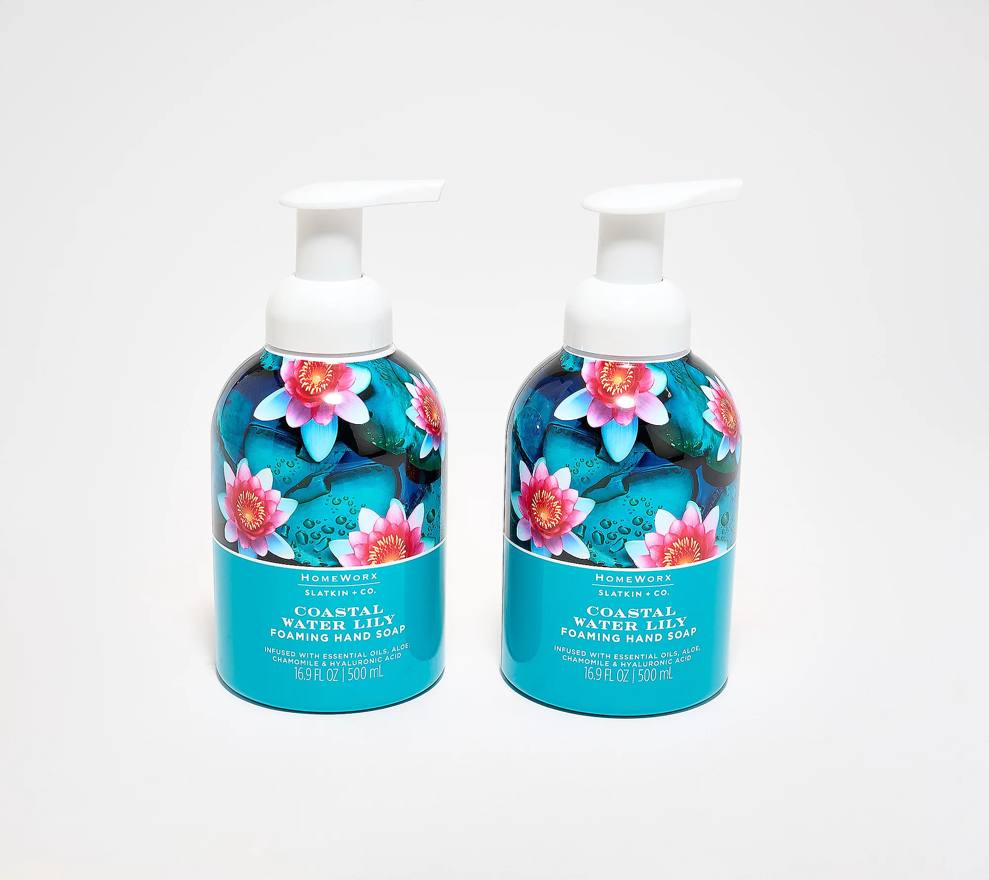 HomeWorx by Slatkin+Co. S/2 16oz Water Lilly Foaming Soap | QVC