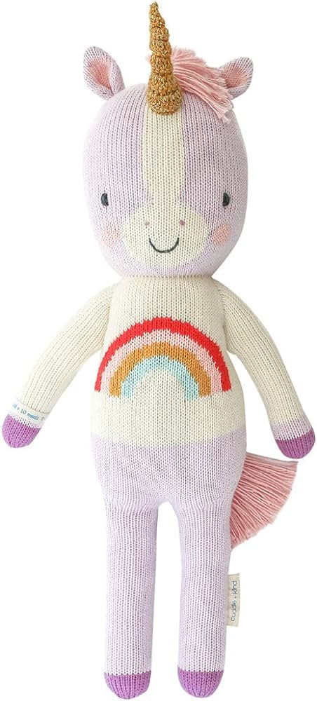 cuddle + kind Zoe The Unicorn Little 13" Hand-Knit Doll – 1 Doll = 10 Meals, Fair Trade, Heirloom Quality, Handcrafted in Peru, 100% Cotton Yarn | Amazon (US)
