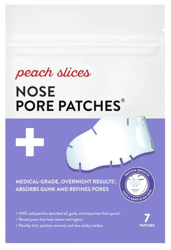 Peach Slices - Nose Pore Patches (7 ct) - Overnight Blackhead Remover - Pore Strips - Absorbs Gunk - Thin, Flexible & Painless - Hydrocolloid Patches - Vegan & Cruelty Free - Korean Skin Care & Beauty | Amazon (US)