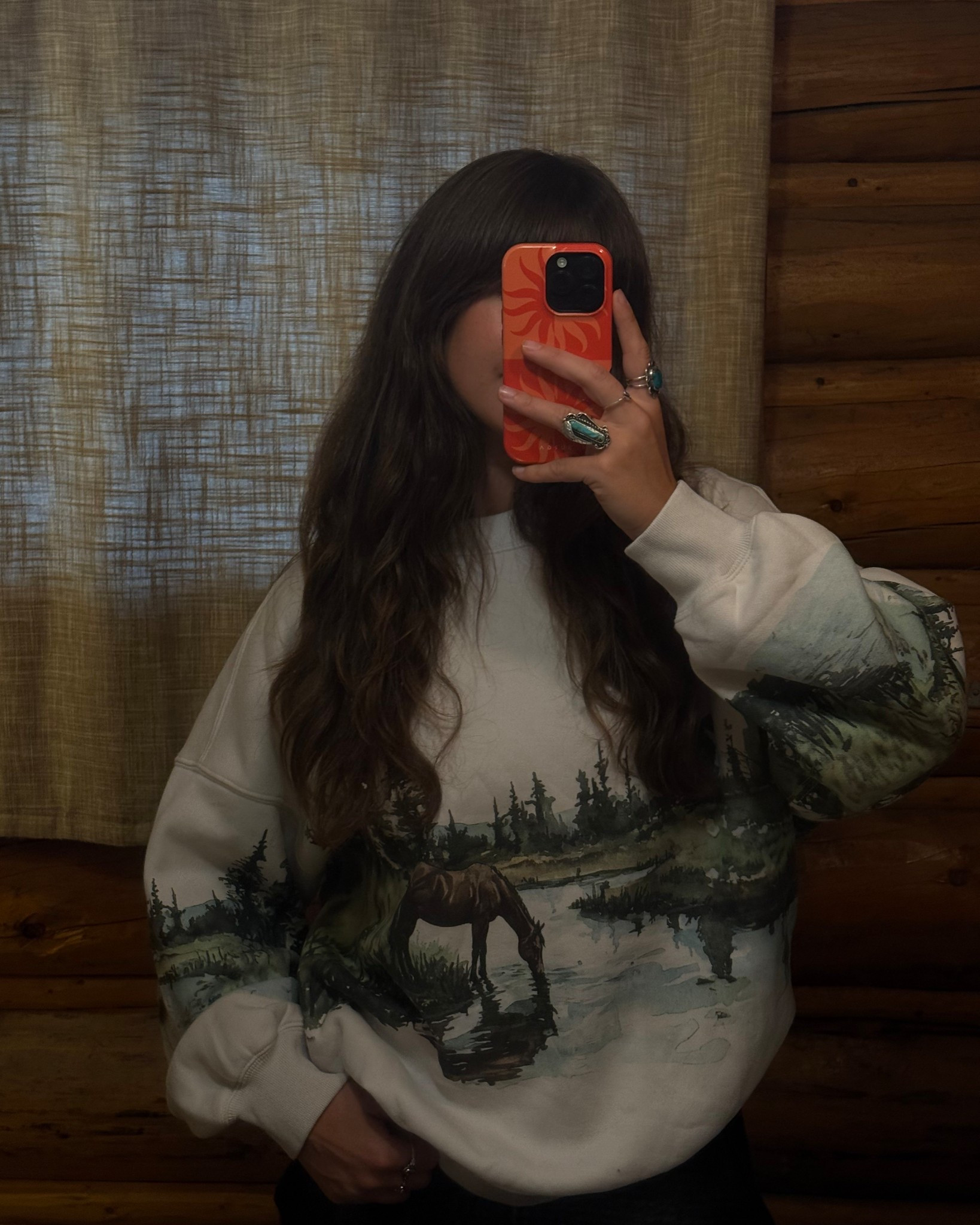 Cutest and softest hoodie ever🤎🐴🌲 #abercrombie #granolagirl #western 