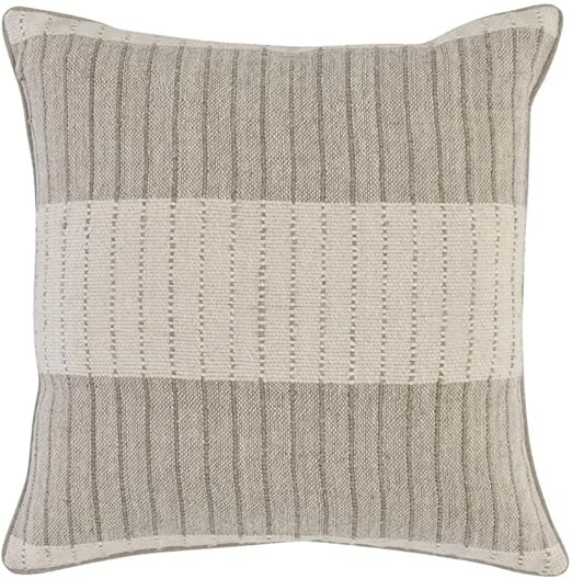 Kosas Home Kamia 22x22 Rectangular Cotton and Linen Throw Pillow in Ivory/Beige | Amazon (US)