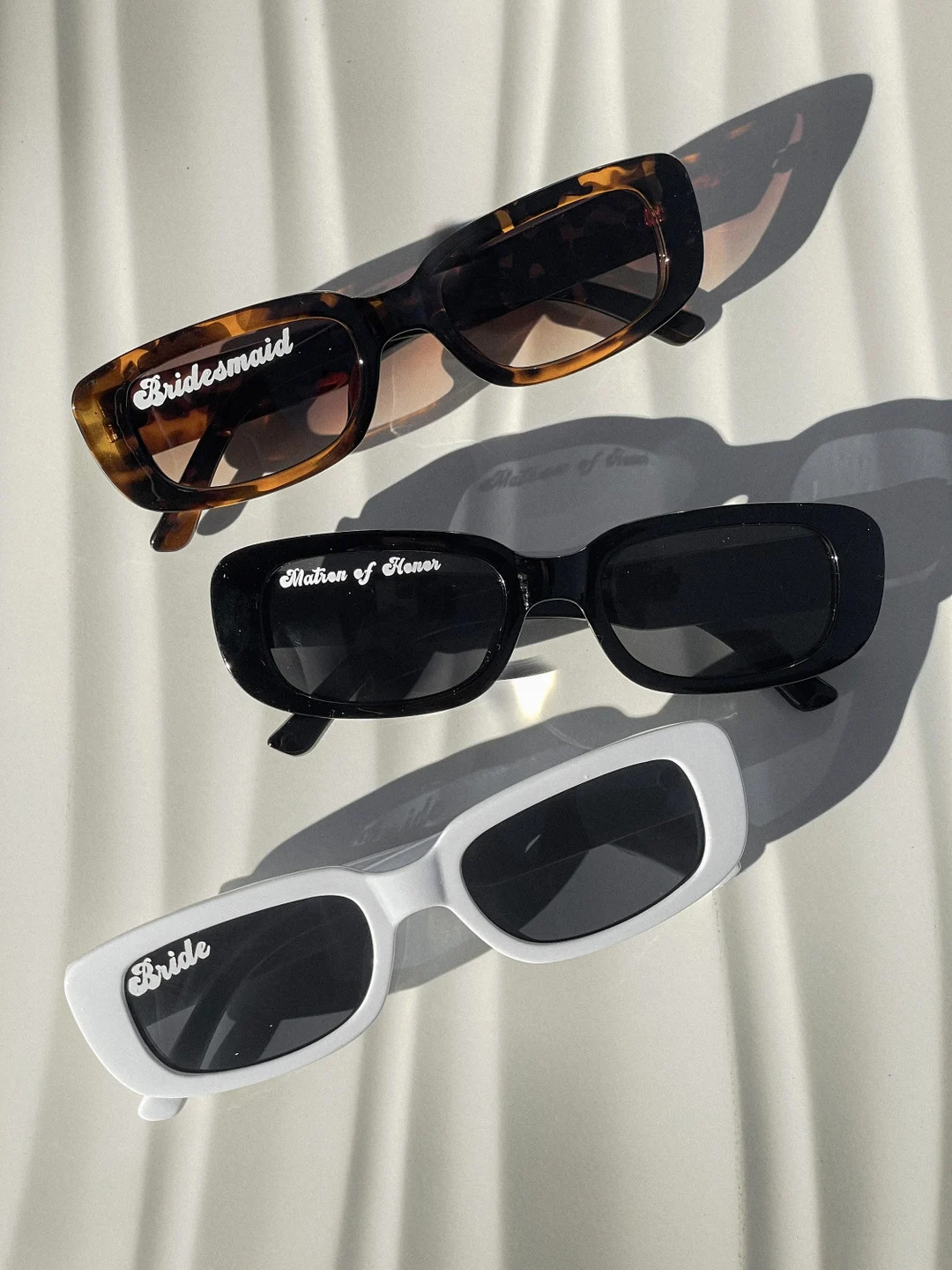Y2K Bridesmaid Sunglasses Sunnies Bride 1990's Rectangle - Etsy | Etsy (US)