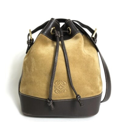 Loewe Shoulder Bag Anagram Suede Beige Authentic Japan  | eBay | eBay US