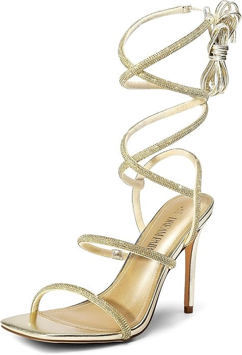 DREAM PAIRS High Heels Stilletos Heels for Women Strappy Gladiator Sexy Square Toe Heels Open Toe... | Amazon (US)