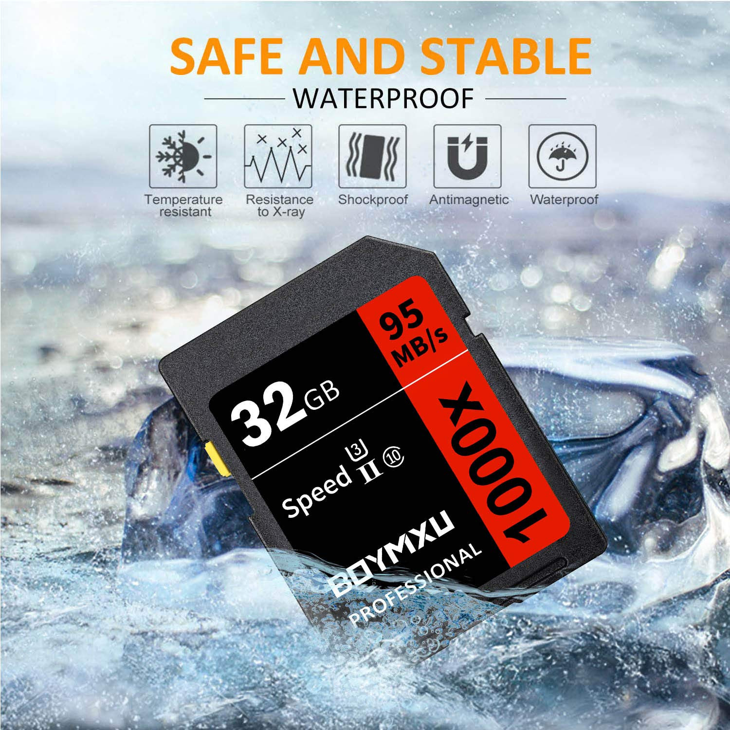 Professional 32GB Class 10 U3 Memory Card - Up to 95MB/s for Cameras & Camcorders - Red/Black | Amazon (US)