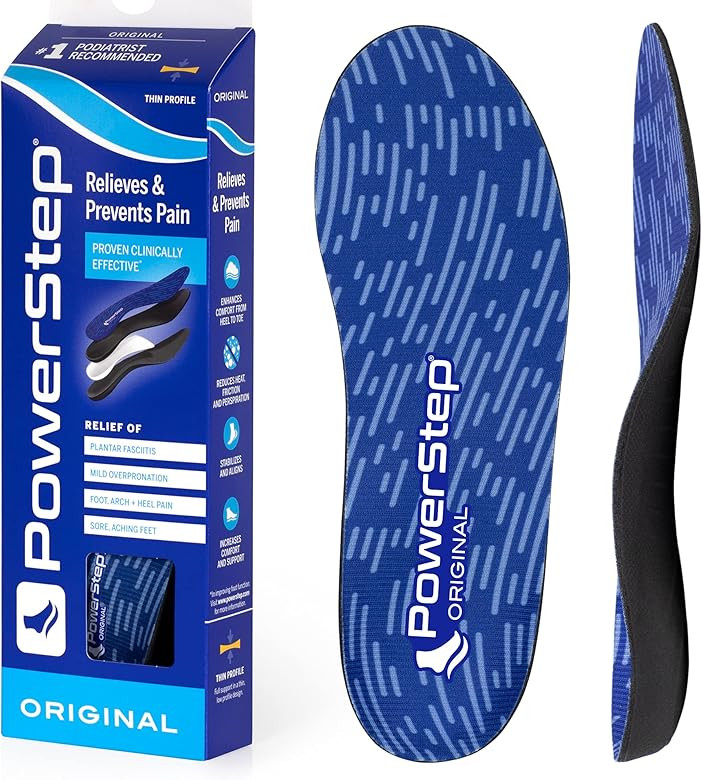 Powerstep Original Arch Support Insoles, Plantar Fasciitis Relief Shoe Inserts, Thin Orthotic Ins... | Amazon (US)