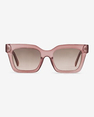 Clear Mauve Square Frame Sunglasses | Express