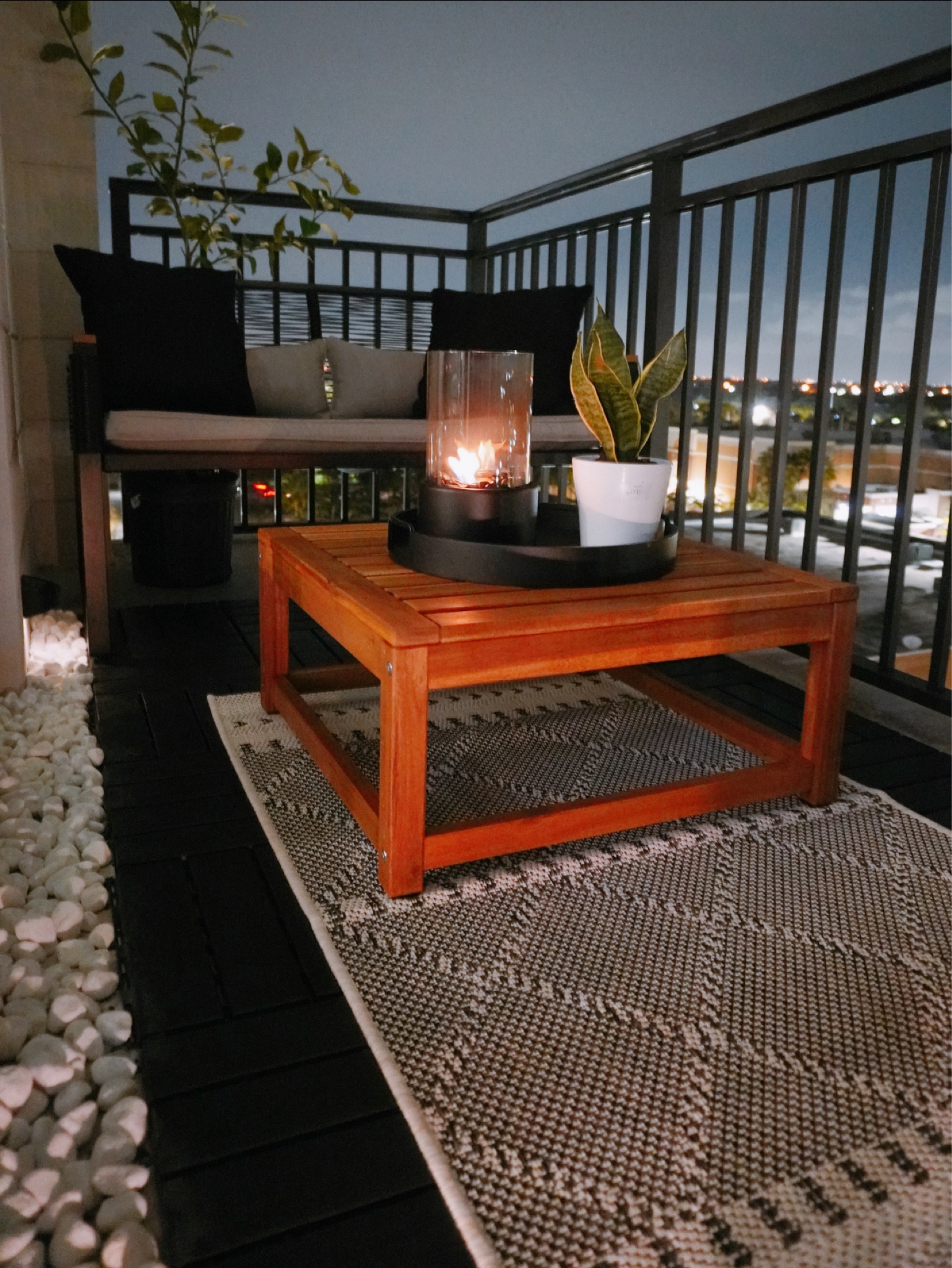 Spring/Summer Balcony Vibes featuring this coffee table from IKEA and this outdoor bench from Amazon!  A fire pit always helps to set the mood! 

#LTKhome