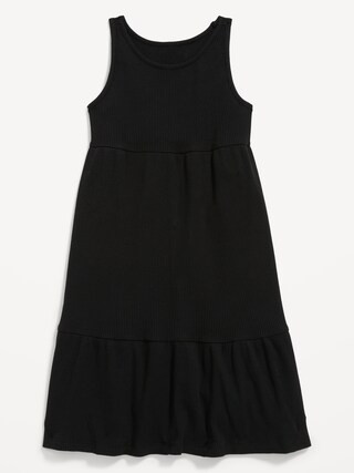 Sleeveless Rib-Knit Swing Dress for Girls | Old Navy (US)