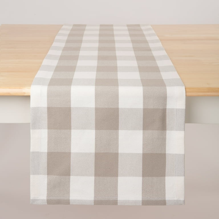 Mainstays Table Runner Beige Plaid, 14” x 72”, 100% Polyester | Walmart (US)