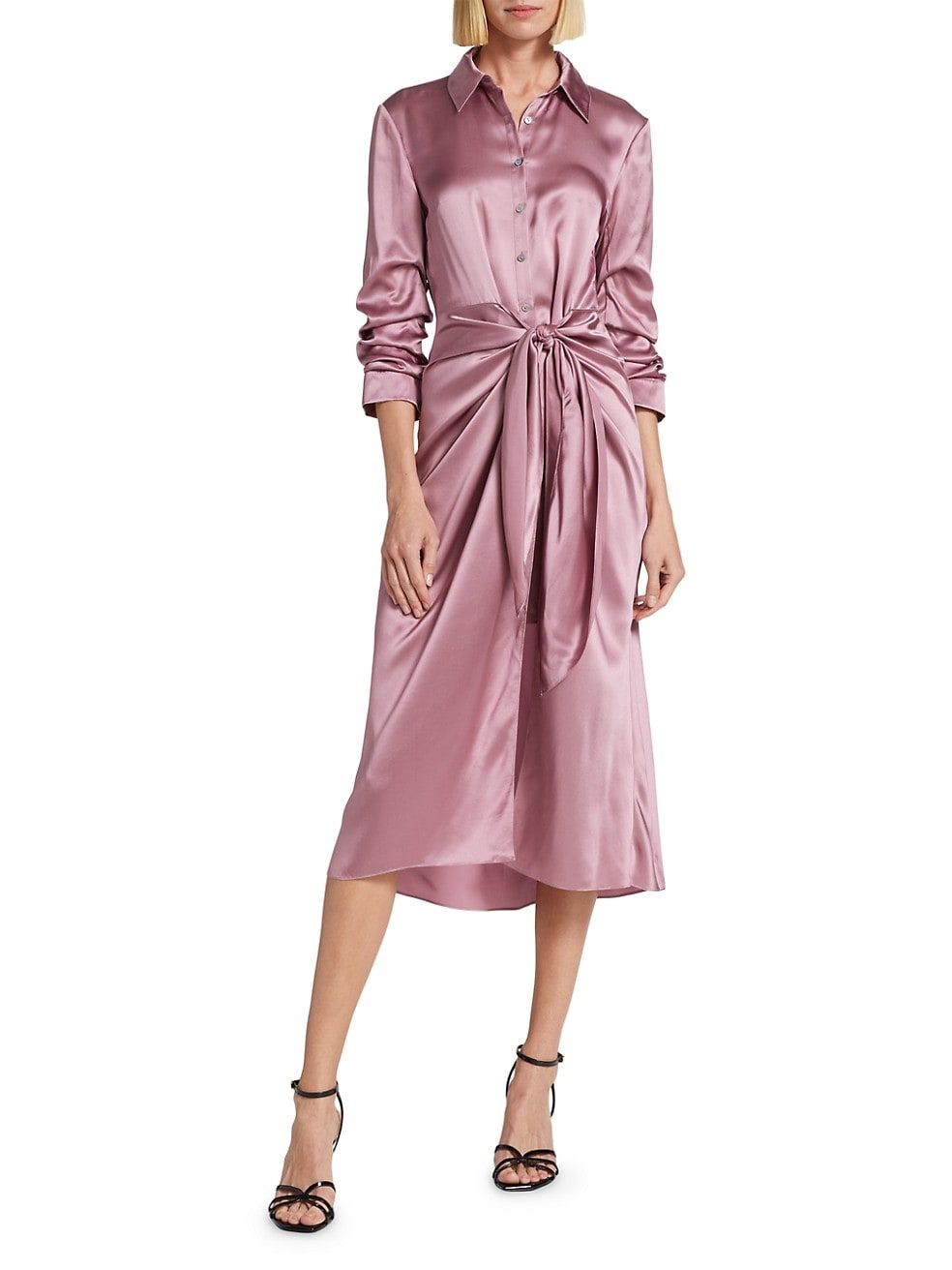Jacey Silk Knotted Shirt Dress | Saks Fifth Avenue