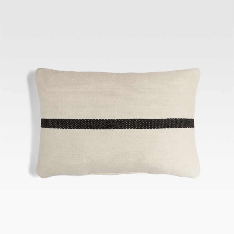 Sela 20"x13" Stripe Black and White Outdoor Pillow + Reviews | Crate & Barrel | Crate & Barrel
