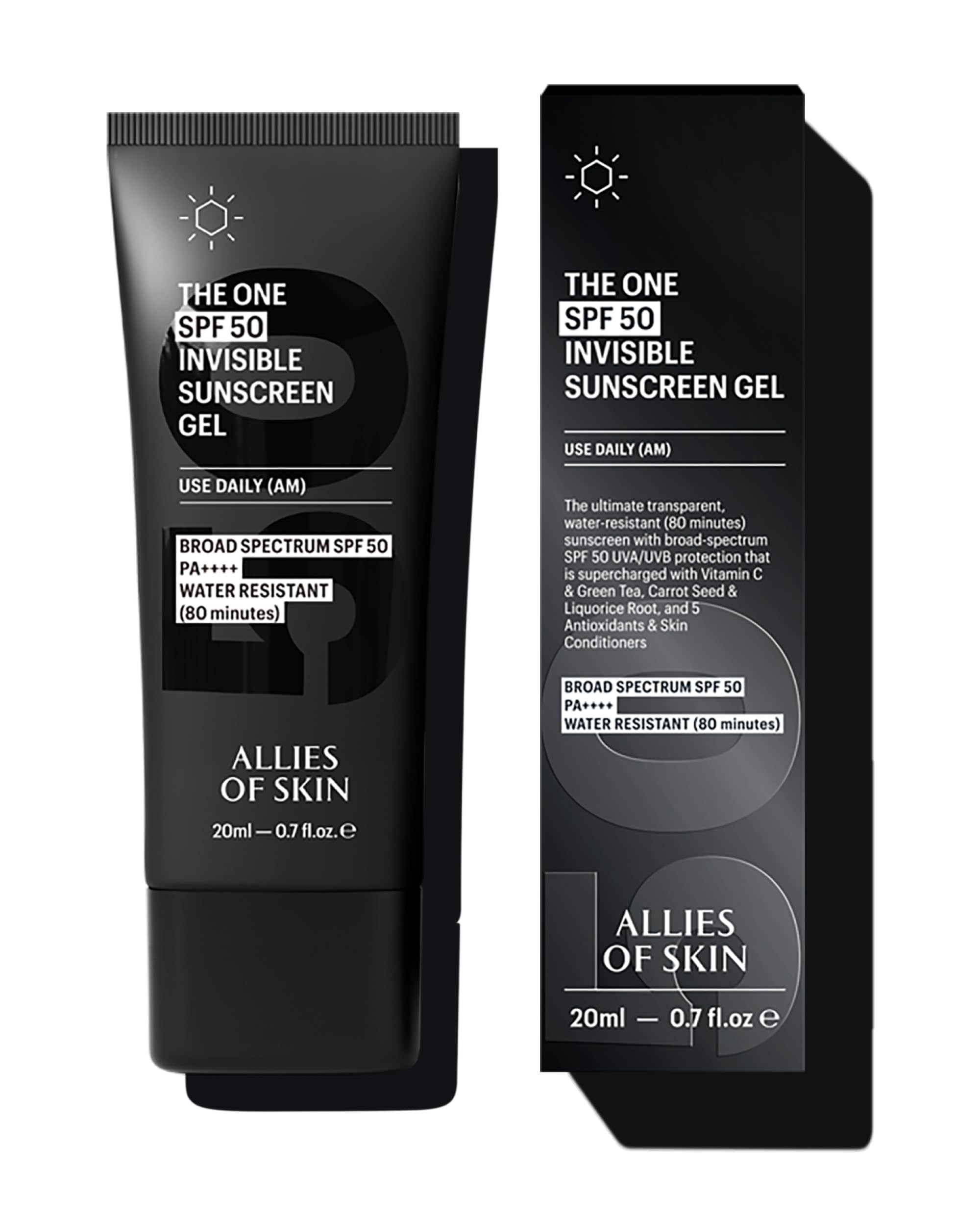 Allies of Skin Daily Face Sunscreen SPF 50, Travel Size | Zero White Cast Lightweight Formula | D... | Amazon (US)