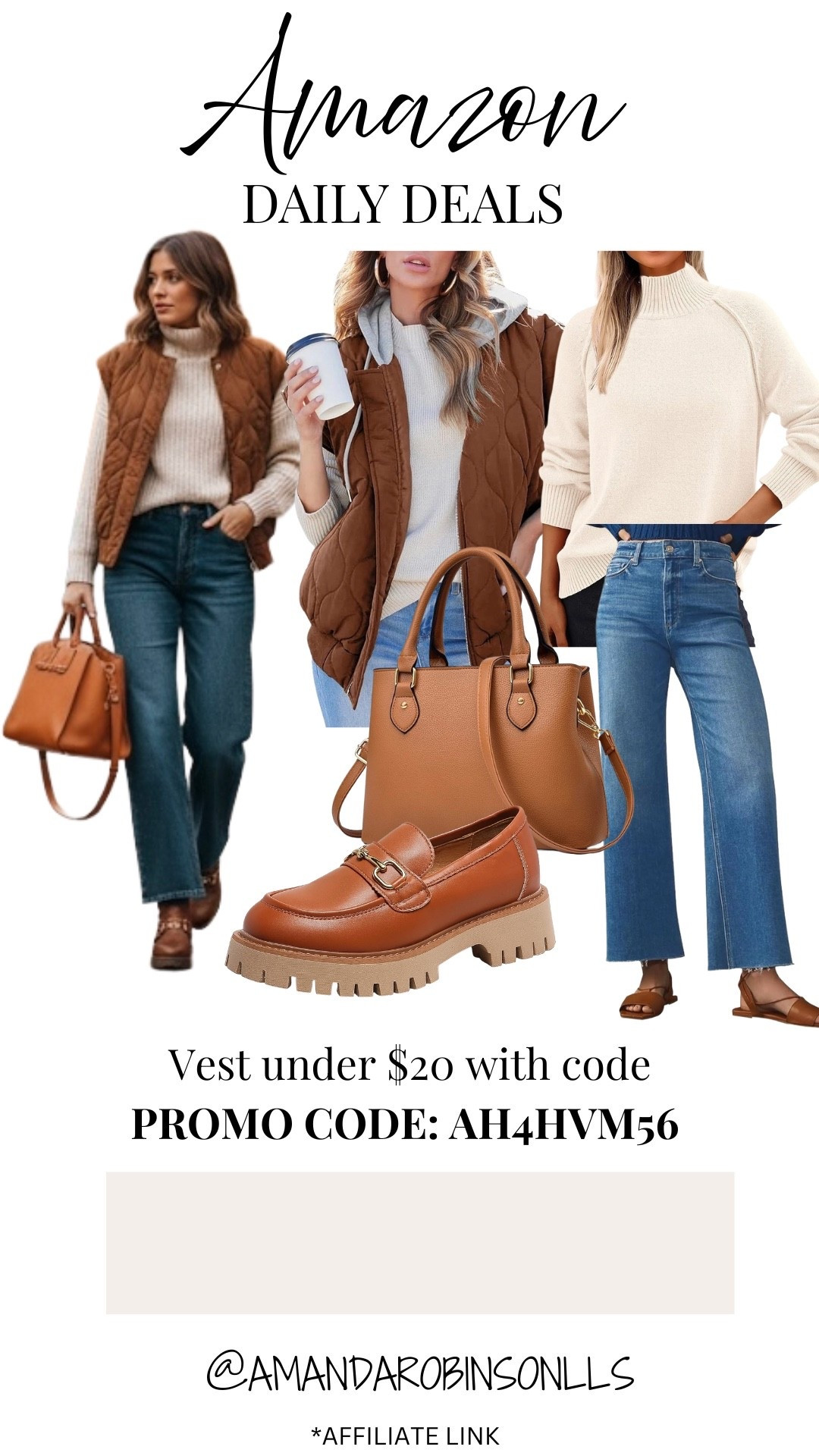 Amazon daily deals
Fall women’s outfit with vest and sweater 

#LTKSaleAlert #LTKStyleTip #LTKFindsUnder50